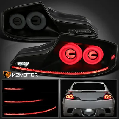 Black/Smoke Fits 2003-2007 Infiniti G35 Coupe LED Tail Lights Sequential Signal • $324.38