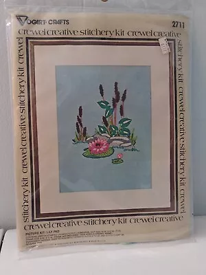 Rare Vtg. Vogart Crafts Crewel Stitchery Picture Kit 2711 Lily Pad • $14