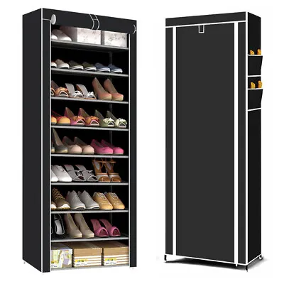 £14.19 • Buy 27 Pairs 10 Tier Dustproof Shoes Cabinet Storage Organiser Shoe Rack Stand Holds