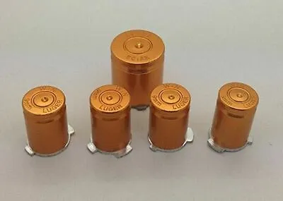 $9.95 • Buy Gold/Orange Aluminium Alloy Metal ABXY Home 9mm Bullet Button Set Xbox 360