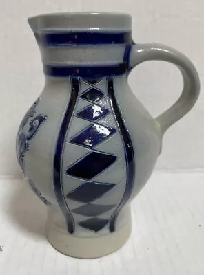 Rare Reinhold Merkelbach Lion Pitcher  Diamond Salt Glazed Pottery Germany • $23.46