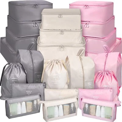$21.99 • Buy 8PCS Packing Cubes Luggage Organiser Clothes Suitcase Storage Bag Travel Pouches