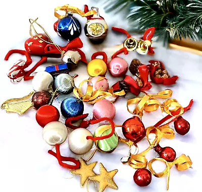 Mini Glass Balls & Silk Balls Christmas Ornaments Vintage Mixed Lot Of 20 • $18