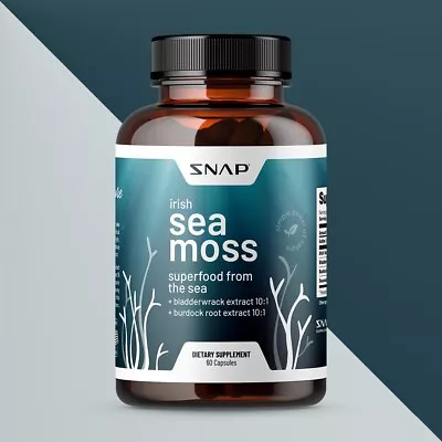 Organic Irish Sea Moss Capsules Thyroid Support Bladderwrack Burdock Root 60ct • $22.52