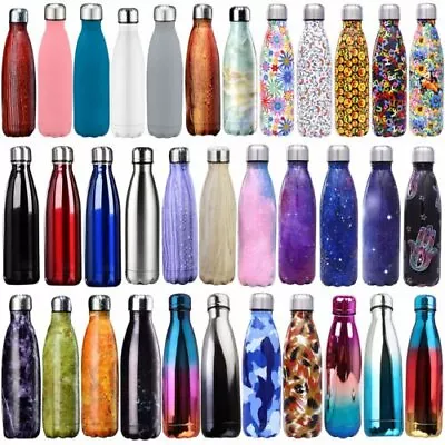 $18.59 • Buy Insulated Double Wall Thermos Vacuum Flask Water Bottle Stainless Steel + Brush