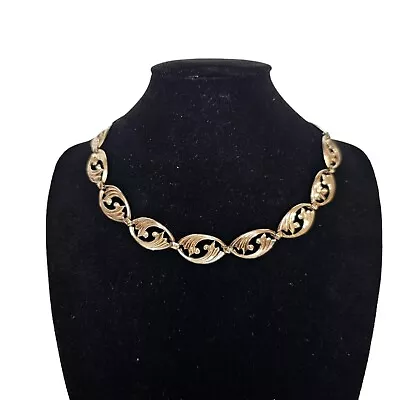 Symmetalic Necklace Sterling + 14K Gold Vintage Link Swirl Ball 14.5  • $71.99