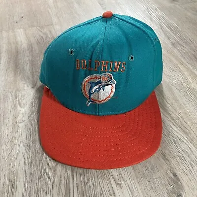 Vintage Miami Dolphins Hat Snapback AJD Proline Authentic NFL Football Green Cap • $18