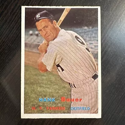 1957 TOPPS HANK BAUER CARD #240 EX OR BETTER *Hot Corner Vintage* • $10