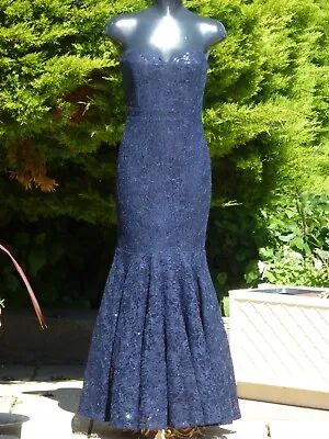 LIPSY Lace Sequin Maxi Dress Size 08 Evening Wedding Cocktail Cruise PROM 2 • £59.99