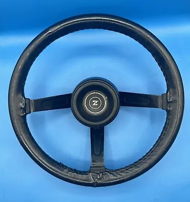 74-78 Datsun 280z Factory Black Leather Steering Wheel + Horn Pad OEM • $219.97
