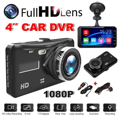 $34.25 • Buy Dash Camera Touch Screen Mirror Reverse Cam Front And Rear Camera 4.0  Recorder