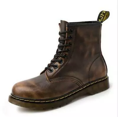 Men's Fashion Fade Leather Lace Up Bikers Combat Ankle Boots Military Shoes MOON • $31.99