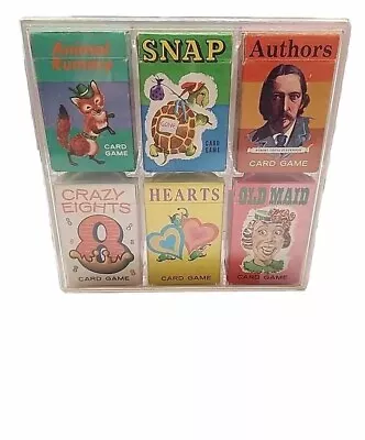 Vintage Set Whitman Mini Card Games Old Maid Authors Hearts Crazy Eights Rummy • $40