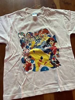 $15 • Buy Vintage 1999 Nintendo Pokemon Pikachu T-Shirt Anime Youth Size M 90s White