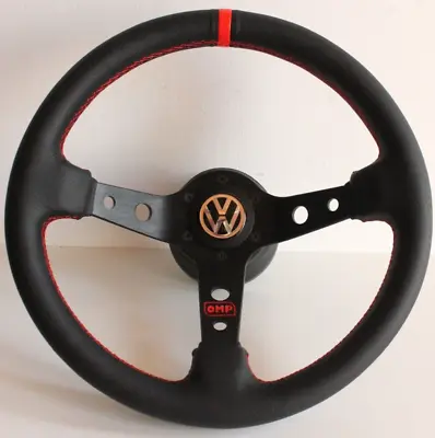 Steering Wheel Fits For VW Golf Jetta Mk2 Mk3 Coraddo Deep Dish Red Sport 88-95' • $183.05