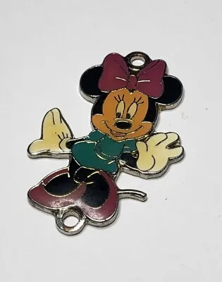 Disney Minnie Mouse Charm Pendant With Tail Arms Out Blue Dress Colorful • $14.99