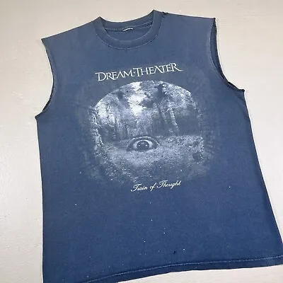 Vtg 2004 Dream Theater T Shirt Train Of Thought Tour Metal Band Tee Thrashed Med • $45