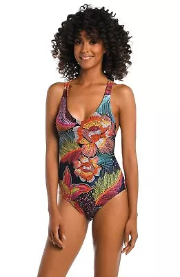 MSRP $130 La Blanca Over The Shoulder One Piece Swimsuit Size 12 • $32.50