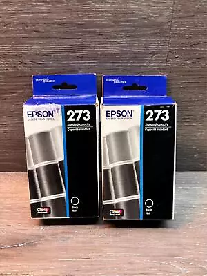 2 Epson 273 Black Ink Cartridges - NEW In Box • $19.99