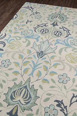 $139 • Buy Arts & Crafts William Morris Style Wool Blue Area Rug **FREE SHIPPING**