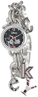 Disney Mickey Mouse Women Stainless Steel Charm Bracelet Watch Mk2067 • $27.99