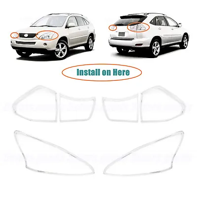 Chrome Headlight + Taillight Molding Covers Trims For 2006-2008 Lexus RX400h SUV • $100