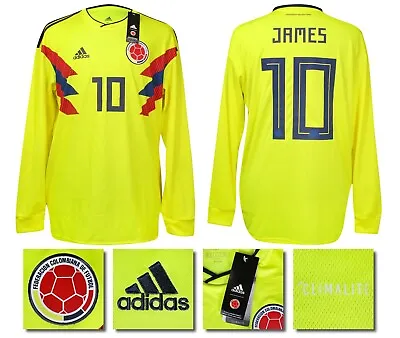 Brand New Adidas Colombia Home 2018 World Cup James 10 Ls Shirt Men's Size Xl • £124.99