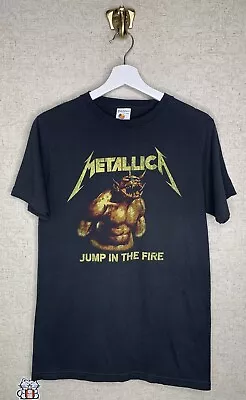 Vintage Metallica Jump In The Fire Short Sleeve Shirt Size Medium Black • $25.85