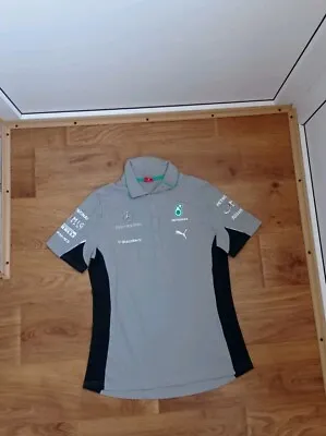 Puma Mercedes Benz Shirt Womens Grey Polo AMG Petronas F1 Racing Sports Size L • $23.99
