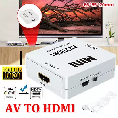 AVt2HDMI Composite AV CVBS 3RCA To HDMI 1080p Converter Adapter Video Upscaler H • $10.60