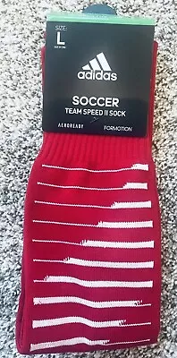 Adidas Team Speed II Soccer Socks Size Large Red White • $9.90