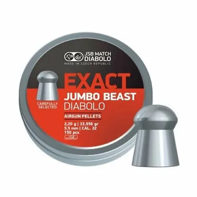 JSB Jumbo Exact Beast Pellets - .22 - 5.50mm - 33.95gr - 150 Pcs • £15.99