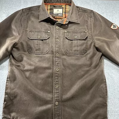 Legendary Whitetails Journeyman Brown Waxed Snap Jacket Flannel Lined Sz Medium • $50