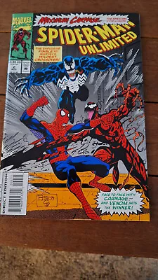 Spider-Man Unlimited #2 NM/Mint Maximum Carnage 1993 Marvel Comic Direct Edition • £12.04