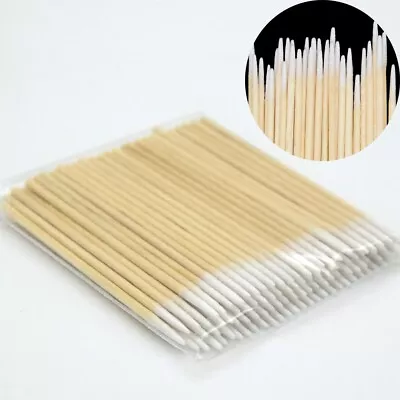 100PCS Cosmetic Cotton Swabs Pointed Q-tip Wooden Sticks Applicator Women Makeup • £2.39