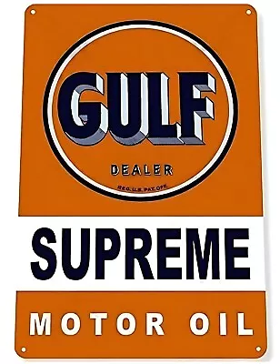 Gulf Supreme Motor Oil Vintage Novelty Metal Sign 5.5  X 8  Wall Art • $6.89