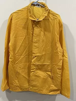 Vintage Yellow KMart Waterproof Nylon Zip Jacket Size MEDIUM Tailored In Japan • $16