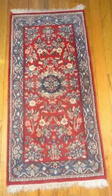 Vintage Hand Knotted Oriental Rug - 24  X 48  Runner • $39.99