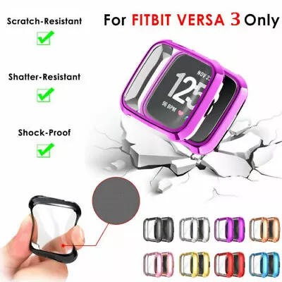 For Fitbit Versa 3 TPU Cover Bumper Silicone Case Shatterproof Screen Protector • $12.99