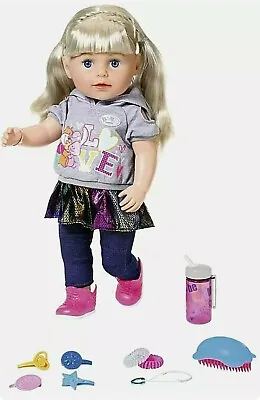 BABY Born Soft Touch Sister Blonde 43cm Doll Drinks And Cries Real Tears BNIB • £26.99