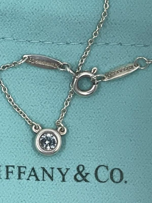 $225 • Buy Tiffany & Co Silver Aquamarine By The Yard 0.06 CT Peretti Necklace