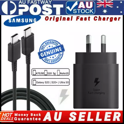 Genuine Original Samsung 25W Super FAST Wall Charger For Note S8/10/S20/S20/S21+ • $23.40