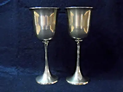 Vintage Silver Plated Lined Brass Wine Goblets • $15.99