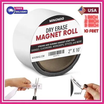 1  2  3  Dry Erase Magnetic Roll Tape Rewritable Dry Erase Strip Whiteboard 25Ft • $21.11