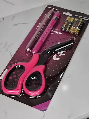 Trauma Shears And Penlights Meuut Medical Shears EMT Nurses Pink • $6.95