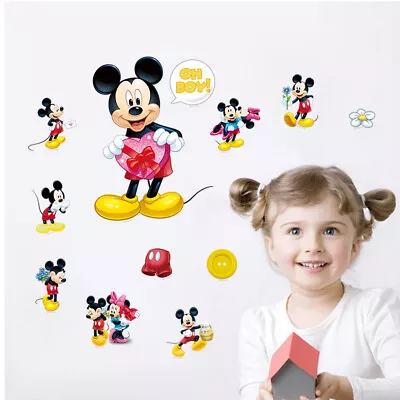 Mickey Minnie Mouse Wall Sticker PVC Mural Decal Kids Boys Girls Room Decor New • $3.79