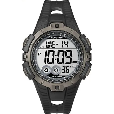 Timex Marathon T5K8029J Indiglo Black/Grey Digital Sport Men's Watch • $35