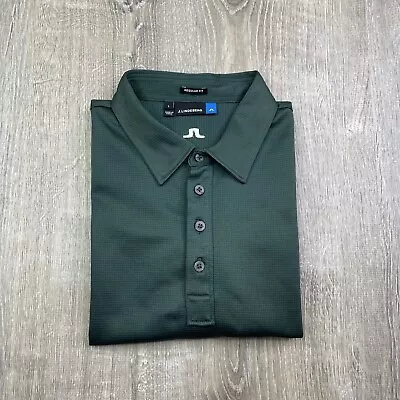 J.LINDEBERG Polyester Short Sleeve Golf Polo Perfomance Jersey Shirt Size L • $26.99