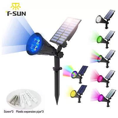 4/7 LED Solar Spot Lights Wall Outdoor Garden Yard Path Lamp Security Waterproof • £26.99