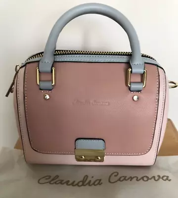 Pink Handbag Faux Leather Bowling Bag By Claudia Canova - NEW - Elegant Wedding • £24.99